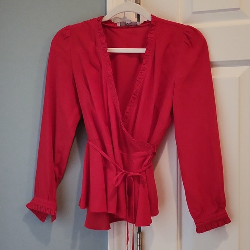 LOFT True Wrap Red Women’s Blouse